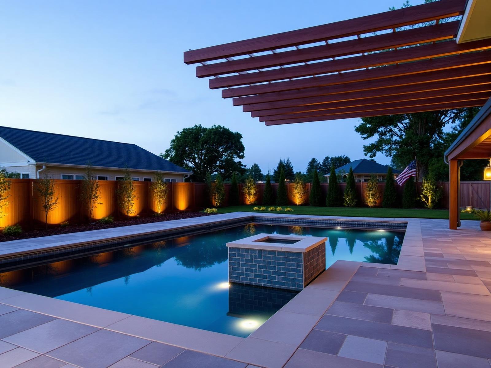 Pool House at Dusk